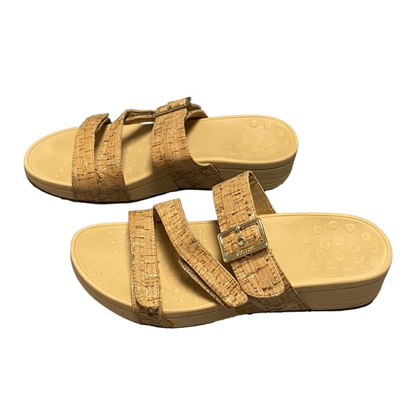 VIONIC Women’s Pacific Rio Gold Cork Sandals size 10 - Picture 3 of 11